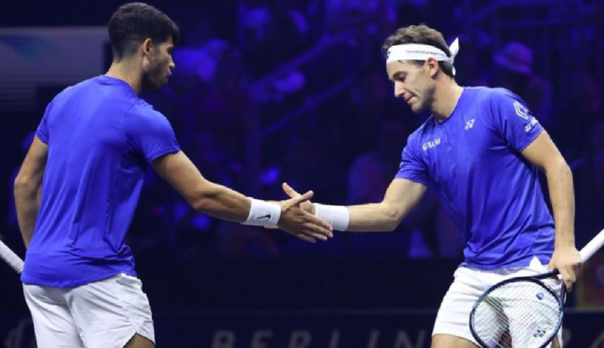 Carlos Alcaraz and Casper Ruud brought Team Europe back into the Laver Cup match